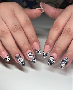 Occasion Nails, Nightmare Before Christmas Nails, Horror Nails, Chic Nail Art, Disney Nails, Halloween Nail, Halloween Nail Art