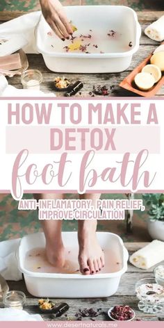 Essential Oil DIY's, education, diffuser blends and recipes Foot Bath Soak, Epsom Salt Foot Soak, Homemade Foot Soaks, Foot Detox Soak, Epsom Salt Benefits, Diy Foot Soak, Foot Soak Recipe, Diy Detox, Bath Recipes