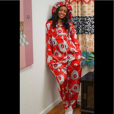 Luxurious Pajamas. Can Be Worn Out . Satin African Print Luxurious Pajamas, Dark Grey Leggings, Polyester Pants, Dress Slacks, Womens Capris, Elephant Print, Black N White Dress, Print Pajamas, Grey Leggings