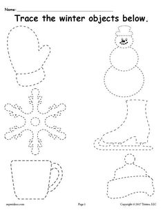 FREE Printable Winter Tracing Worksheet! Preschool Winter Worksheets, Winter Worksheets, January Crafts, Tracing Worksheets Preschool, Worksheet For Kids, Winter Kindergarten, Printable Preschool Worksheets