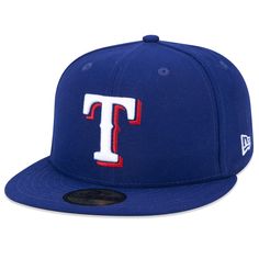 PRICES MAY VARY. Snap closure Hand Wash Only The Texas Rangers Authentic Collection 59FIFTY Fitted cap features a blue team color fabrication with an embroidered Texas logo at the front panels and an embroidered MLB Batterman at the rear. Texas Logo, Team Blue, Self Service, New Era 59fifty, Fitted Caps, Texas Rangers, Baseball Caps, Team Colors, Royals