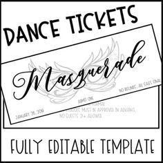 the dance ticket for masqueradee