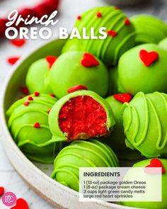 green and red candy balls in a bowl