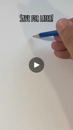 a hand holding a pencil and writing on paper with the words save for later