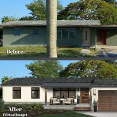 before and after photos of a house in florida