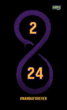 the number twenty two in purple and yellow with an image of a snake on it