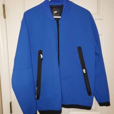 Nwot Nike Tech Pack Fleece Bomber Track Full Zip Jacket Stealth Blue Sz M. Tech Pack, Nike Tech, Zip Jacket, Men's Nike, Nike Men, Mens Jackets, Track, Jackets & Coats, Man Shop