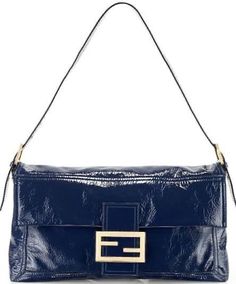 Balenciaga Motorcycle Bag, Vintage Fendi Baguette, Gold Runway, Fendi Baguette Bag, Baguette Bags, F Logo, Deep Blue Color, Oversized Clutch, Vintage Fendi