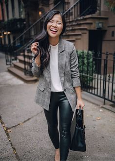 Faux Leggings, Jcrew Coat, Mock Neck Tank, Online Closet, Pillow Talk, Womens Blazers, Classy And Fabulous, Plaid Blazer