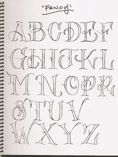 the upper and lower case of an old english alphabet, with cursive writing