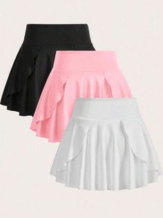 Casual Solid Color Cheerleading Skirt, Cheerleading Skort For Summer, Casual Summer Cheerleading Skort, Cheerleading Mini Skirt For Summer, Summer Cheerleading Skirted Skort, Spring Tennis Skirt For Cheerleading, Summer Skirted Skort For Cheerleading, Spring Cheerleading Mini Skirt, Summer Skirt With Built-in Shorts For Cheerleading