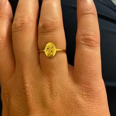 Personalized Birth Flower Ring Custom Dainty Ring Everyday | Etsy Dainty Flower Ring With Birth Flower Detail, Dainty Flower Ring With Birth Flower, Dainty Oval Yellow Gold Flower Ring, Dainty Birth Flower Promise Ring, Dainty Oval Flower Ring As Gift, Dainty Oval Flower Ring For Gift, Dainty Oval Midi Rings For Gift, Oval Dainty Midi Rings For Gift, Personalized Dainty Flower Ring