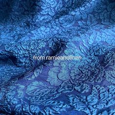 "Hard to find, silk fabric, blue floral jaquard silk Guan Le Crepe fabric, this listing is for half yard, 18\" by 44\" wide the doily lace is about 15cm across. about 85g per meter if you need one yard please click here https://www.etsy.com/listing/184128748/hard-to-find-silk-fabric-blue-floral Guan Le Crepe is rearly produced now, even in China. It is a kind of embossing jaquard fabric, with double layer at the embossing jaquard place. If washed by water or sand, it will reveal dynamically. fla Hard To Find, Crepe Fabric, Double Layer, Silk Fabric, Silk, Floral, Blue, Fabric