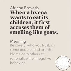 an african prove about eating children