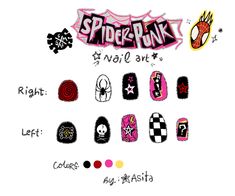 Spider Man Across The Spider Verse Nails, Across The Spiderverse Nails, Mha Nail Ideas, Spider Nails Short, Spiderpunk Nails, Spider Punk Nails, Easy Spiderman Nails, Pink Spider Nails, Spiders Nails