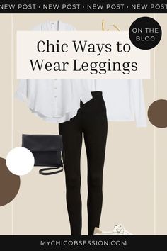 What To Wear Leggings With, Updated Leggings Outfit, Black Dress Leggings Outfit, How To Dress Leggings Outfits, Best Dressy Leggings, Black Leggings Outfit Business Casual, White Button Down Leggings Outfit, Bar Outfits With Leggings, Minimalist Leggings Outfits