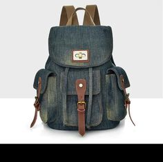 UAKISS - Large Capacity Canvas Backpack Denim School Backpack For Teen Girls Boys Vintage Jeans Satchel For College Student Slim Daypack Size:H36cmxW16cmxL26cm Material: Denim Trendy Canvas Backpack With Pockets, Casual Denim Blue Backpack For Daily Use, Casual Denim Blue Backpack, Travel Backpack With Pockets In Denim, Denim Backpack With Large Capacity For Travel, Denim Travel Backpack With Pockets, Casual Blue Backpack, Casual Denim Blue Standard Backpack, Large Capacity Denim Backpack For Everyday Use