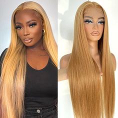 Products Honey Blond, Color Rubio, Blonde Lace Front Wigs, Dye Colors, Colored Wigs, Straight Lace Front Wigs, Lace Front Human Hair