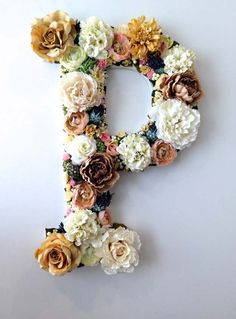 the letter p is made up of flowers