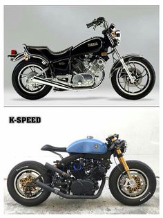 two different views of the same motorcycle