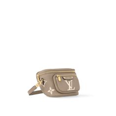 LOUIS VUITTON® - Mini Bumbag - Dove/cream Luxury Belt Bag With Zipper Pocket, Luxury Beige Bags With Zipper Pocket, Luxury Beige Belt Bag For Travel, Luxury Beige Shoulder Bag With Zipper Pocket, Luxury Beige Belt Bag With Removable Pouch, Bumbag Louis Vuitton, Dove Cream, Micro Bags, Louis Vuitton Mini