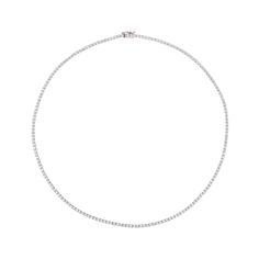 Add a new classic to your jewelry collection with our Petite Diamond Tennis Necklace handcrafted with 14K gold. This delicate take on the classic tennis chain design is something you can wear with anything in your wardrobe. 14K white, yellow or rose gold 2.25 total carat weight 16 inch length. Diamond Color: G, Clarity: VS2 Picture below with our Diamond Tennis Choker Made to Order. Lead time is 2-4 weeks. Benefits of Solid 14k Gold Jewelry Most loved for its durability and longevity Can be worn Classic White Gold Tennis Necklace With Diamond Cut, Classic White Gold Diamond Cut Tennis Necklace, Timeless Tennis Necklace With Round Cut For Everyday Luxury, Classic White Gold Tennis Necklace With Round Cut, Classic Single Strand Cubic Zirconia Tennis Necklace, Classic White Gold Tennis Necklace With Single Cut Diamonds, Classic White Gold Tennis Necklace With Prong Setting, Classic Tennis Necklace In White Gold With Brilliant Cut, Classic White Gold Tennis Necklace