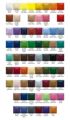 the color chart for all kinds of leathers, including different colors and patterns on them