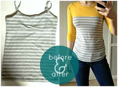 an image of a woman's shirt before and after