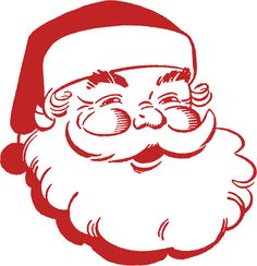 a red santa claus sticker on a white background