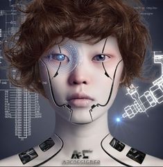 an image of a woman with futuristic make - up