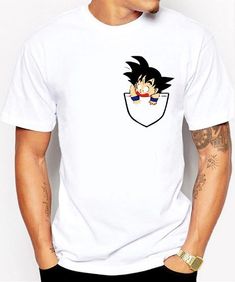 Playera Anime Dragon Ball Goku Ssj By Tigre Texano Designs - $ 165.00 en Mercado Libre Minimal Shirt Design, Pocket T Shirt, Creative T Shirt Design, T Shirt Painting, Tee Shirt Designs, Wish Shopping