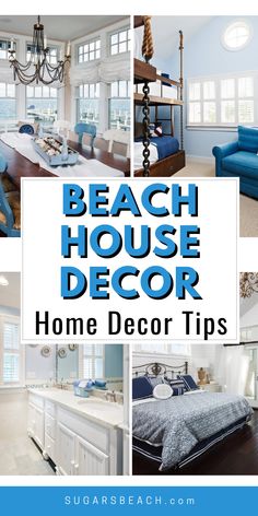 beach house decor with blue and white accents