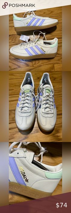 ADIDAS HANDBALL SPEZIAL OFF WHITE VIOLET PURPLE GUM Men’s sz New No Box! Adidas Handball Spezial, White Violet, Adidas Handball, Violet Purple, Gum, Violet, Off White, Adidas, Purple