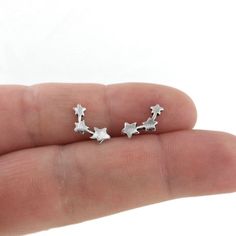 Star Earrings in Sterling Silver, Shooting Star Earrings, Silver Star Studs, Shooting Star, Dainty E Cute Silver Stud Earrings, Silver Earring Studs, Shooting Star Earrings, Tiny Silver Star Cartilage Earrings, Nickel-free Star-shaped Cartilage Earrings As Gift, Nickel-free Star-shaped Cartilage Earrings For Gifts, Nickel-free Star Cartilage Earrings As Gift, Tiny Star-shaped Earrings For A Gift, Tiny Star-shaped Earrings For Gifts