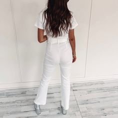 - Denim jumpsuit - Zip closure - Adjustable belt - Model is pictured in a size XS - True to size White Jumpsuit, Denim Jumpsuit, Adjustable Belt, Jumpsuit, White