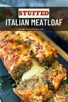 THICK and juicy meatloaf stuffed with cheese and topped with red sauce and cheese. Meatloaf With Ricotta Cheese, Italian Stuffed Meatloaf Recipes, Cheese Filled Meatloaf, Mozzarella Stuffed Meatloaf Recipes, Meatloaf With Cream Cheese, Meatloaf Recipes With Cheese In It, Meatloaf Stuffed With Cheese, Meatloaf Recipes Stuffed, Meatloaf Sandwich Ideas