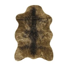 a brown and black area rug on a white background with an animal skin pattern in the middle