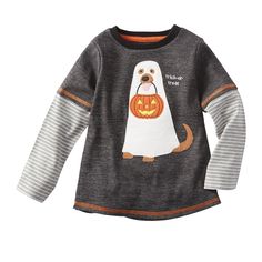 Dog Trick, Dog Ghost, Baby Boy Halloween, Childrens Shop, Layered Shirts, Halloween Boys, Dog Halloween, Mud Pie, Knit Tees