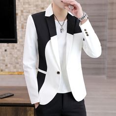 Blazers For Men Casual, Business Casual Suit, Casual Suit Jacket, Man Blazer, Social Dresses, Mens Suit Jacket, Slim Fit Suit, Casual Suit, Vest Fashion