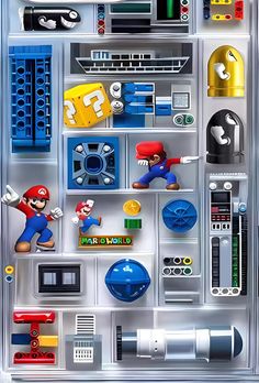 an image of mario kart machine with all the items in it's display case