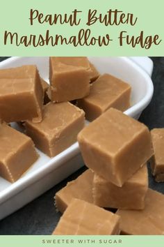 peanut butter marshmallow fudge in a white bowl