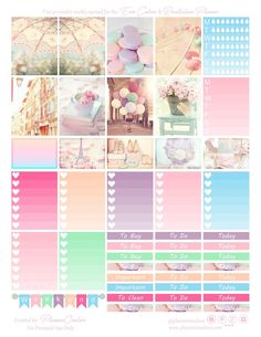 the planner sticker is filled with pastel colors and lots of different things to do