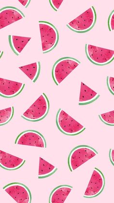 watermelon slices on a pink background