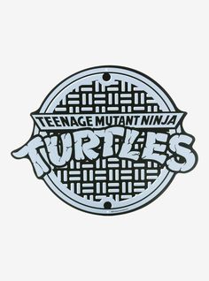 teenage mutant ninja turtles logo sticker on a white background