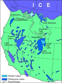 a map of the united states with lakes