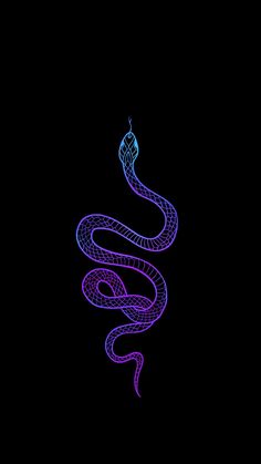 a purple and blue snake on a black background