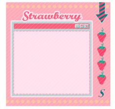 a strawberry themed photo frame with the word strawberry on it's side and two strawberries