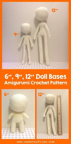 the instructions for how to make an amigurmi crochet doll pattern are shown