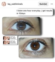 Desired Eye Color Affirmations, Desired Face Subliminal Before And After, Eye Color Subliminal Results, Eye Subliminal Results, Subliminal Results Skin, Subliminals Aesthetic, Subliminal Results, Honey Eyes, Eyes Color