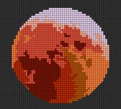 a cross stitch pattern with the earth in it's center